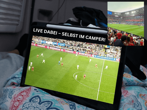 Tablet-Streaming im Camper – HD Live-Sport unterwegs Internet im Wohnmobil nachrüsten für Live-Fußball-Streaming auf Tablet