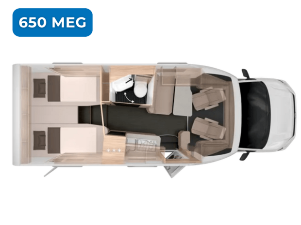 KNAUS VAN TI PLUS 2027 – 650 MEG Grundriss des KNAUS VAN TI PLUS 2027 650 MEG