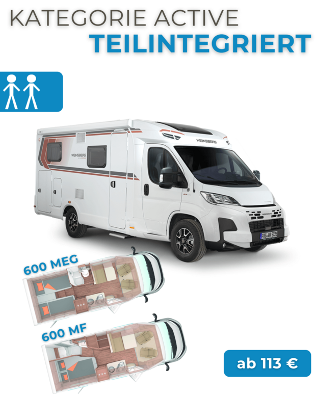 Teilintegrierte Wohnmobile mieten für 2 Personen