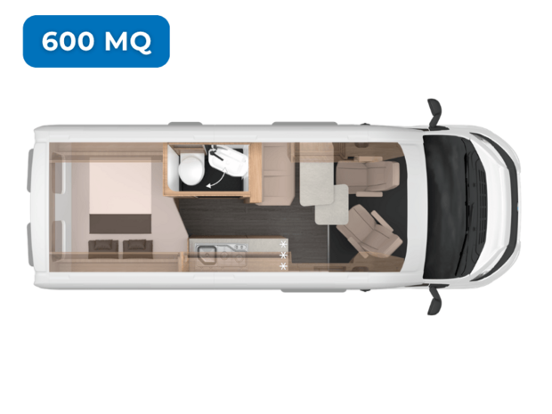 KNAUS BoxTime 2027 – 600 MQ Grundriss des KNAUS BoxTime 2027 600 MQ