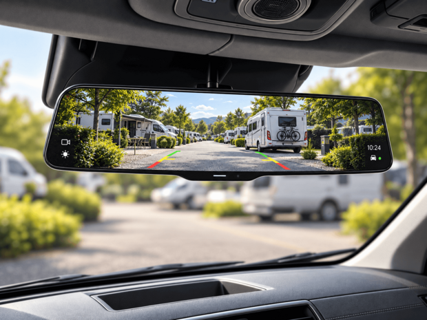 Digitaler Rückspiegel mit Rückfahrkamera im Wohnmobil