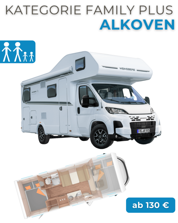 Alkoven-Wohnmobile mieten für Familien mit Kindern