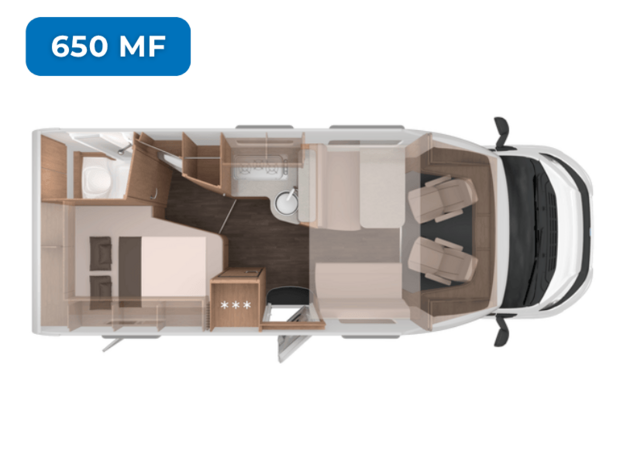 KNAUS Live Wave Platinum Selection 2027 – 650 MF Grundriss des KNAUS Live Wave Platinum Selection 2027 650 MF