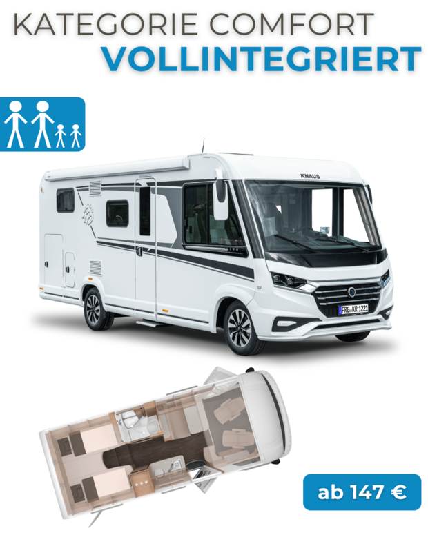 Vollintegrierte Wohnmobile mieten im Saarland