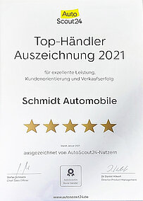 Auszeichnung Bewertungen Autoscout24 2021