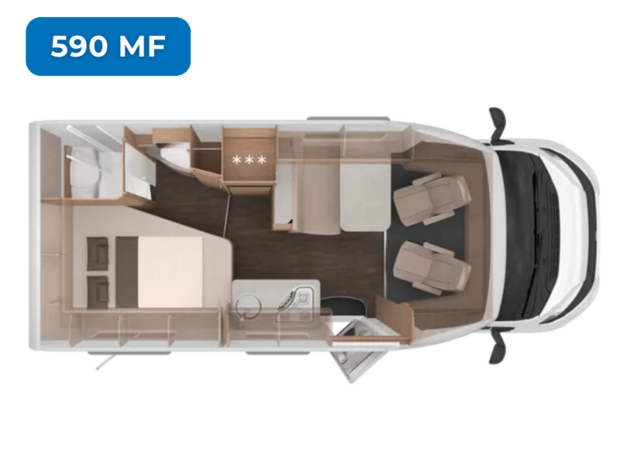 KNAUS LIVE TI 2027 – 590 MF Grundriss des KNAUS LIVE TI 2027 590 MF