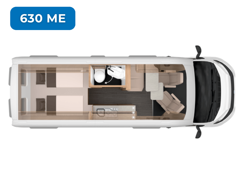 KNAUS BoxTime 2027 – 630 ME Grundriss des KNAUS BoxTime 2027 – 630 ME