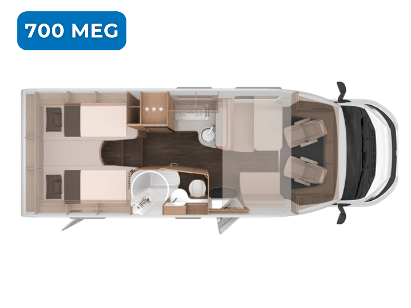 KNAUS Live Wave Platinum Selection 2027 – 700 MEG Grundriss des KNAUS Live Wave Platinum Selection 2027 700 MEG
