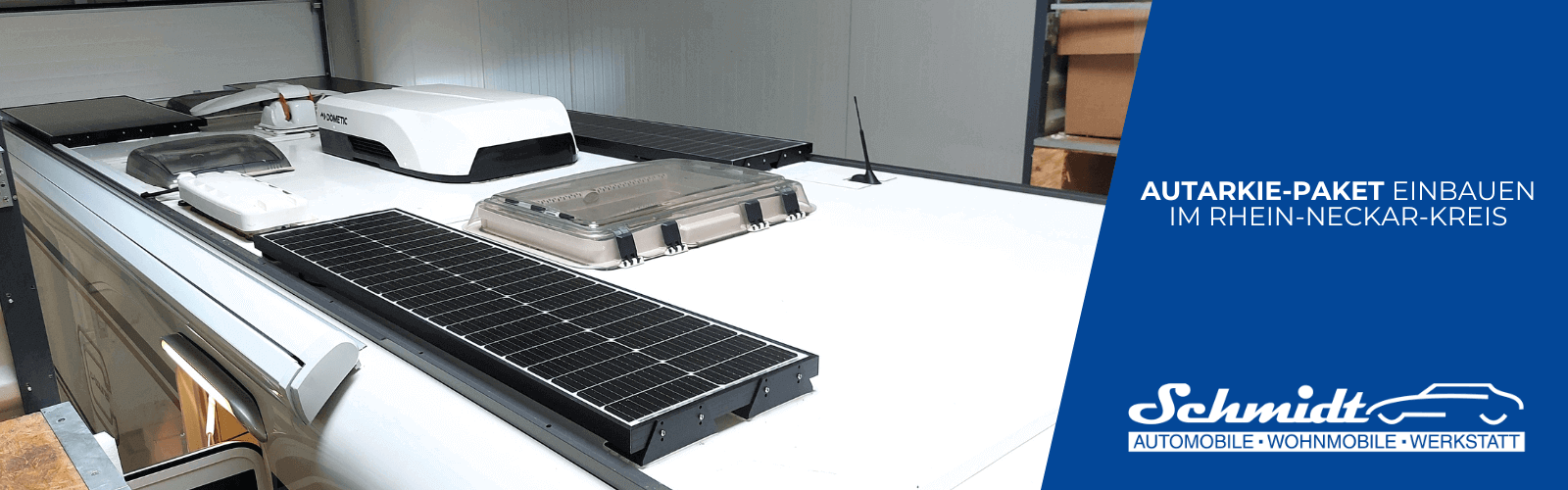 Lithiumbatterie, Wechselrichter & Solaranlage Einbau in Wohnmobil Werkstatt